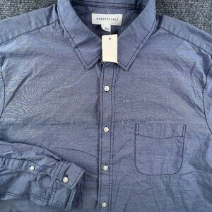 Aeropostale Button Up Shirt Mens XL Blue Striped Long Sleeve Cotton NWT